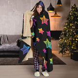 Colorful Star Pattern Hooded Blanket