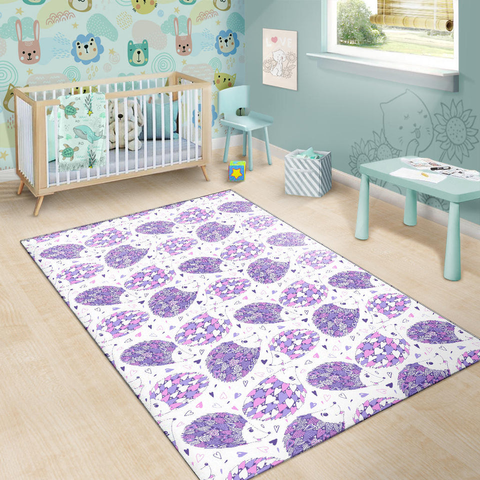 Hedgehog Pattern Print Design 05 Area Rug