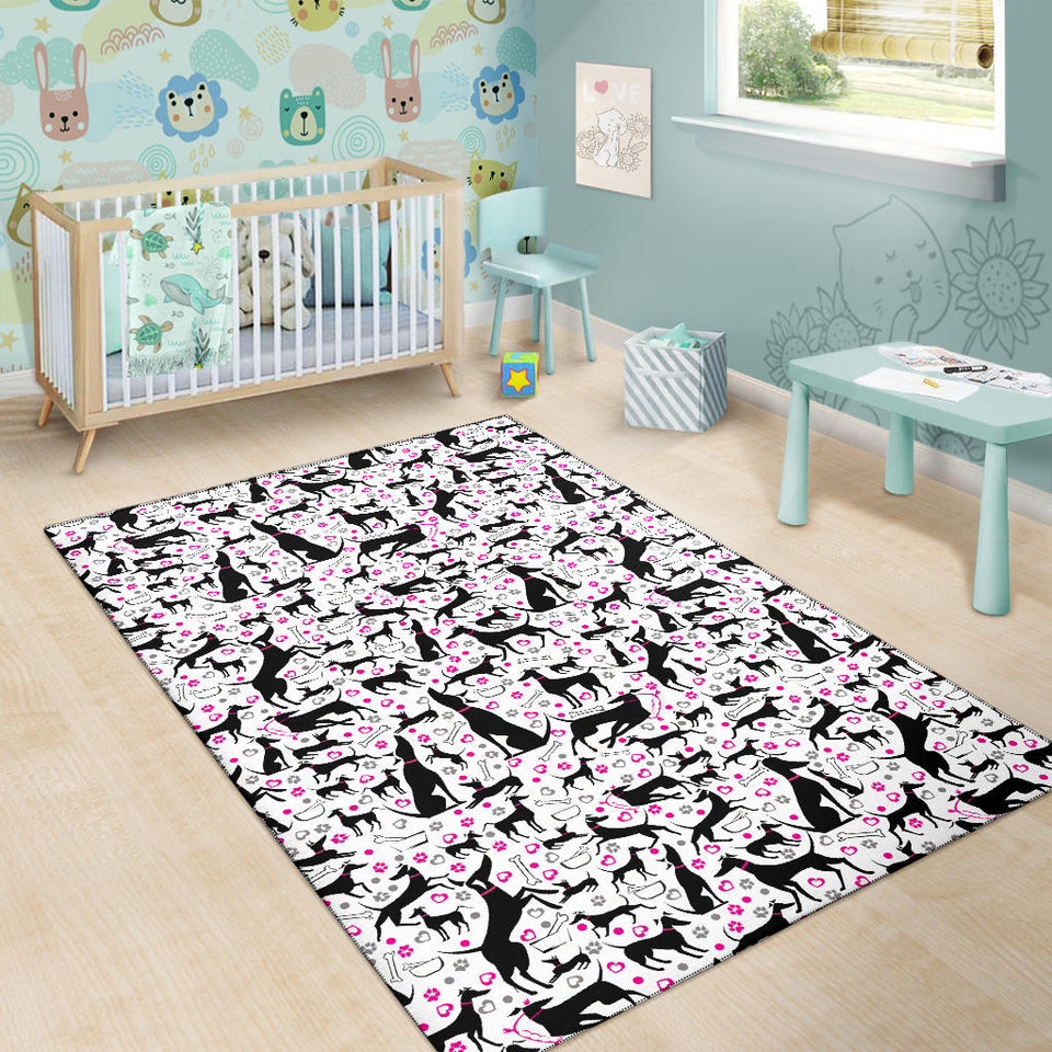 Greyhound Pattern Print Design 02 Area Rug