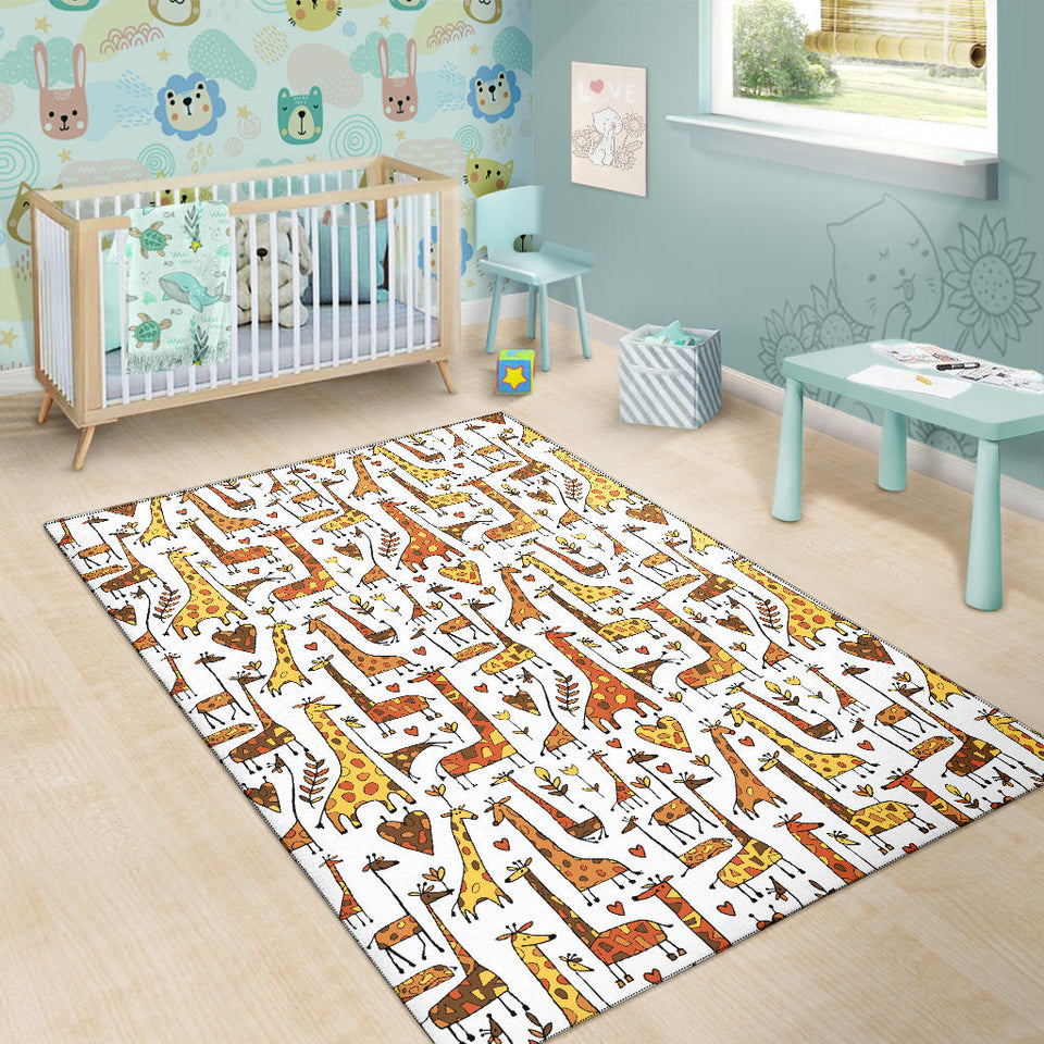 Giraffe Pattern Print Design 04 Area Rug