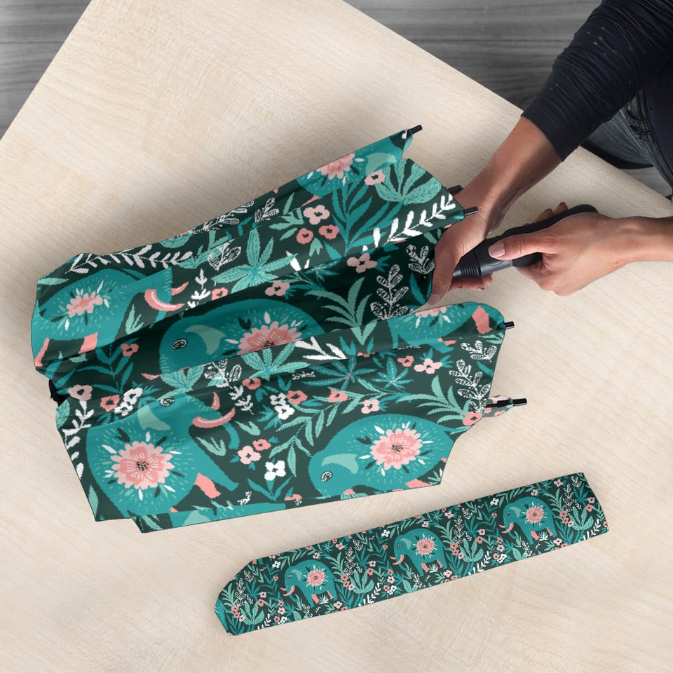 Elephants Jungle Pattern Umbrella