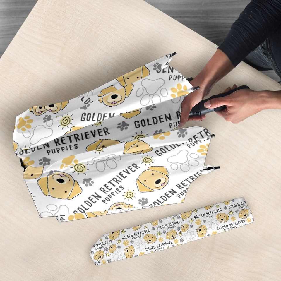 Golden Retriever Pattern Print Design 04 Umbrella