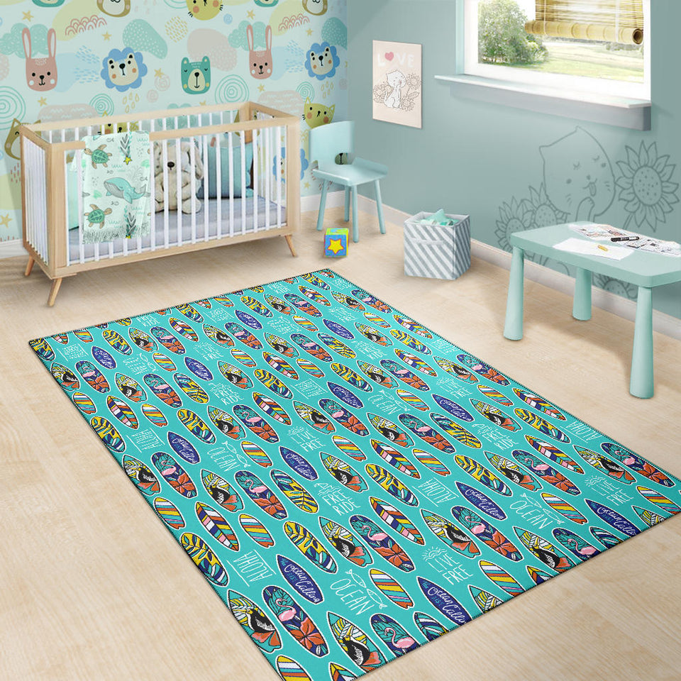 Surfboard Pattern Print Design 05 Area Rug