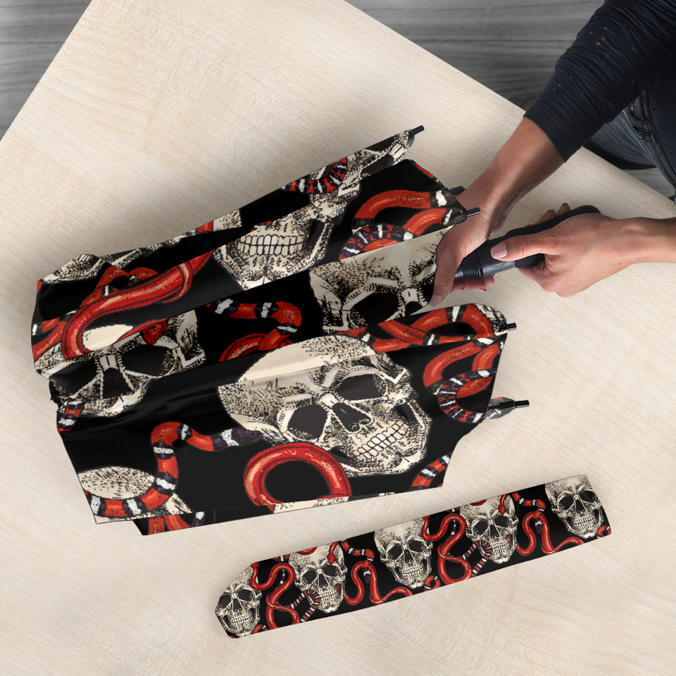 Red Snake Skull Pattern Umbrella