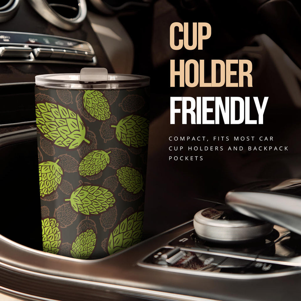 Hop Pattern Black Background Tumbler