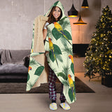 Beautiful Parrot Palm Leaves Pattern Hooded Blanket