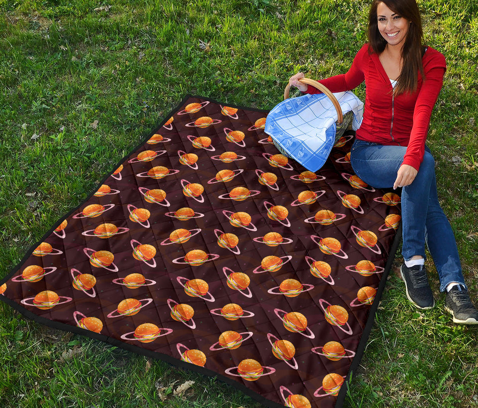 Hamburger Pattern Print Design 05 Premium Quilt