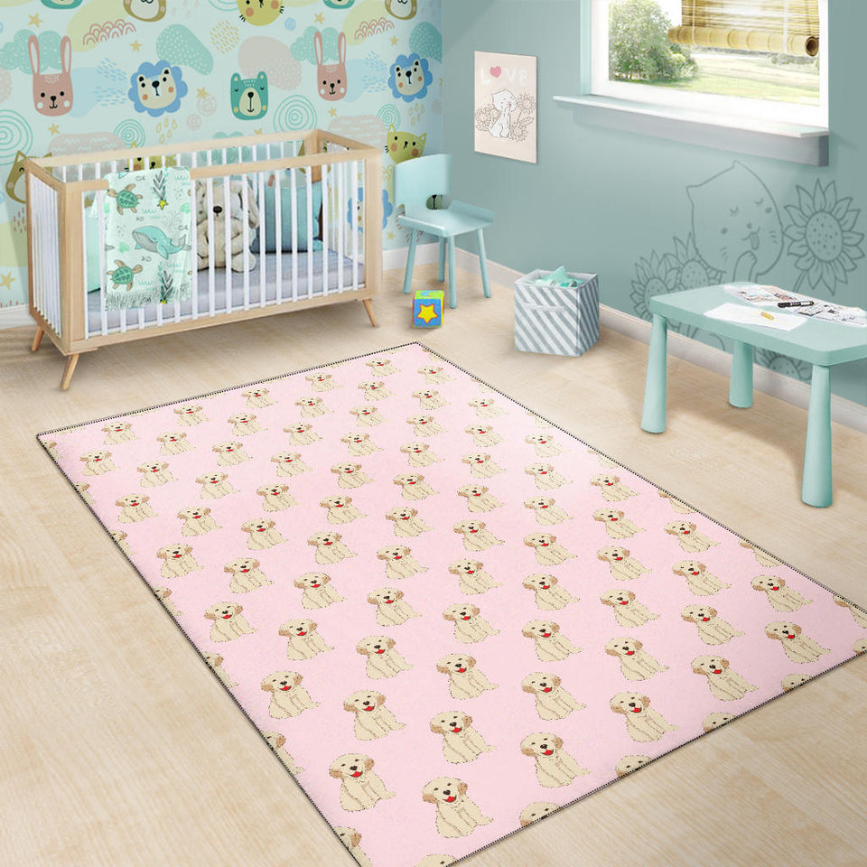 Golden Retriever Pattern Print Design 02 Area Rug