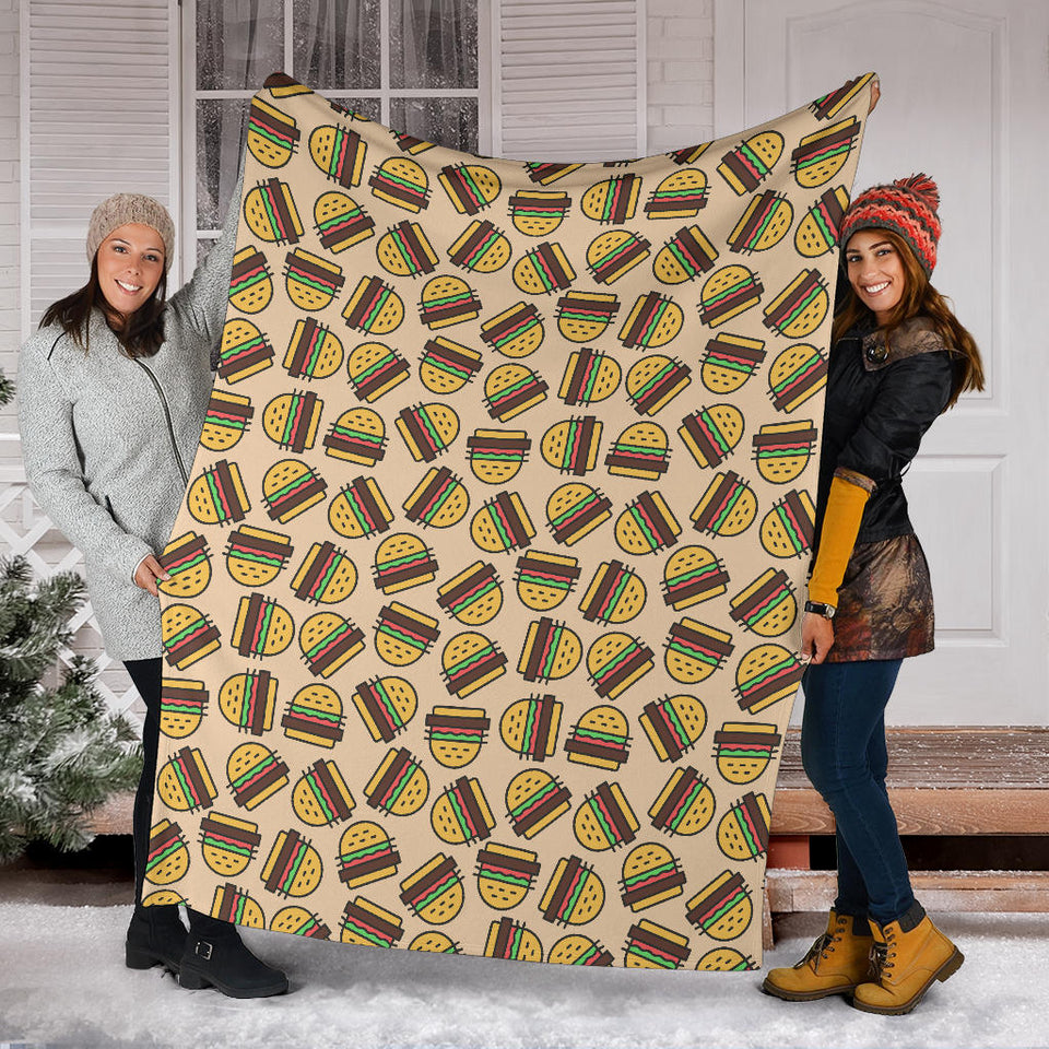 Hamburger Pattern Print Design 01 Premium Blanket