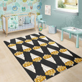 French Fries Dark Background Area Rug