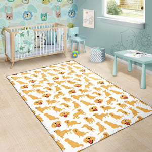 Golden Retriever Pattern Print Design 05 Area Rug