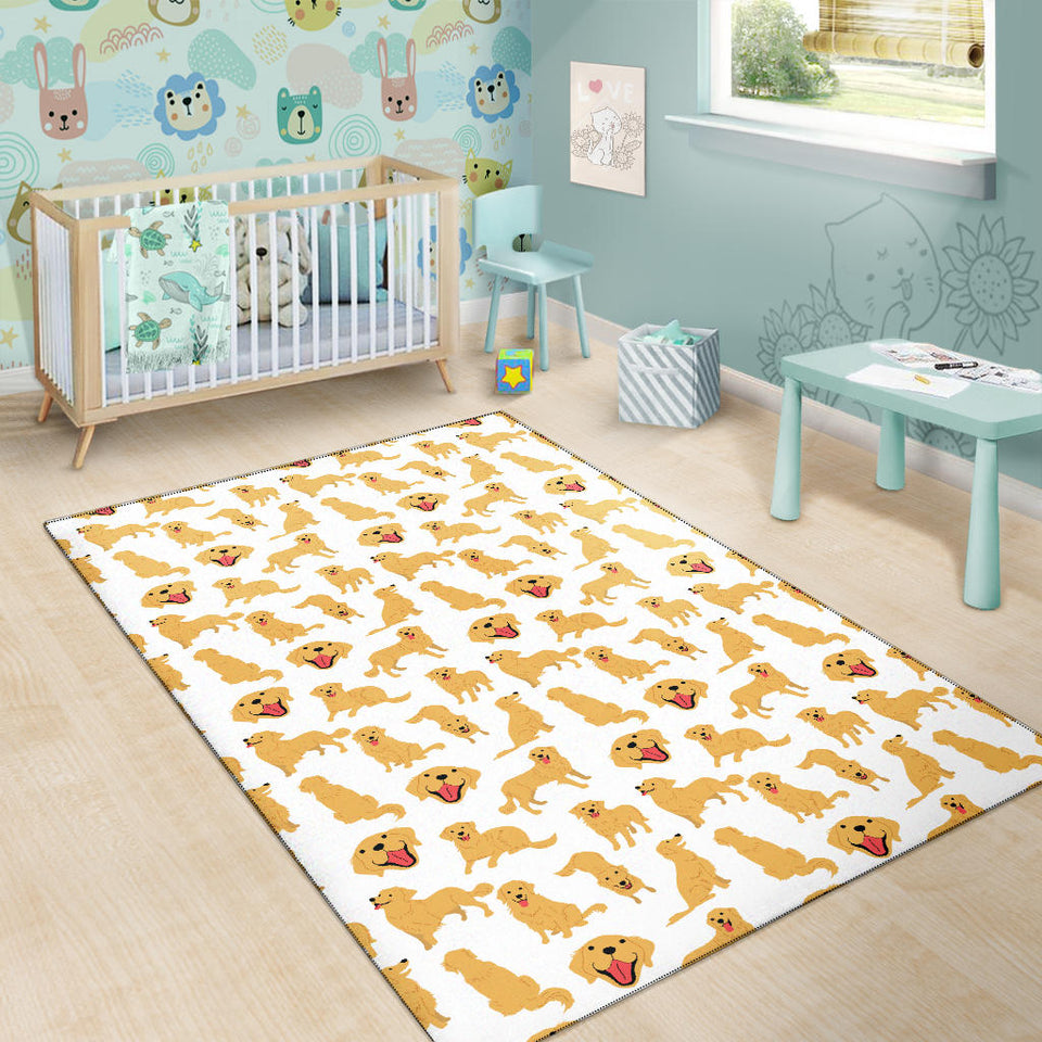 Golden Retriever Pattern Print Design 05 Area Rug