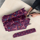 Eiffel Tower Heart Pattern Print Design 04 Umbrella