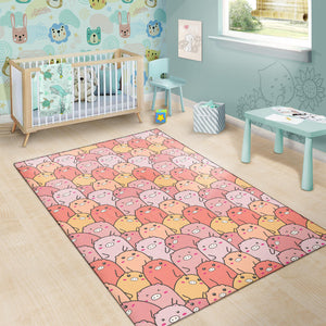 Pig Pattern Print Design 04 Area Rug
