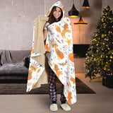 Cute Tribal Fox Pattern Hooded Blanket