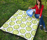 Cucumber Slices Pattern Premium Quilt