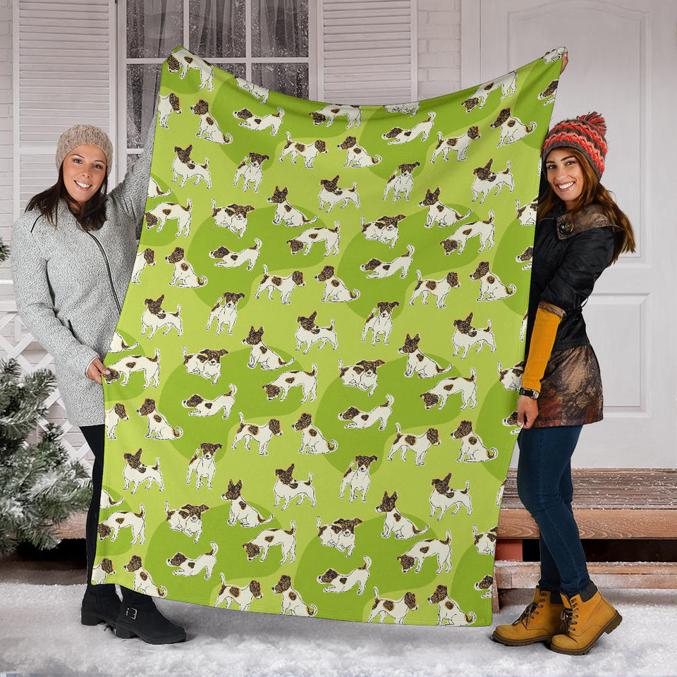 Jack Russel Pattern Print Design 01 Premium Blanket