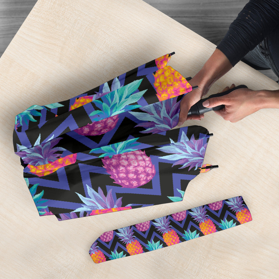 Pineapples Pattern Zigzag Background Umbrella