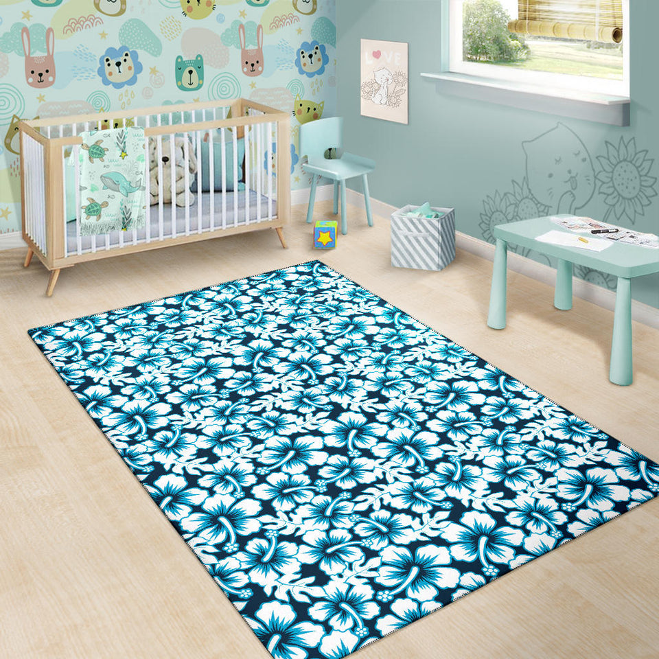 Hibiscus Pattern Print Design 04 Area Rug