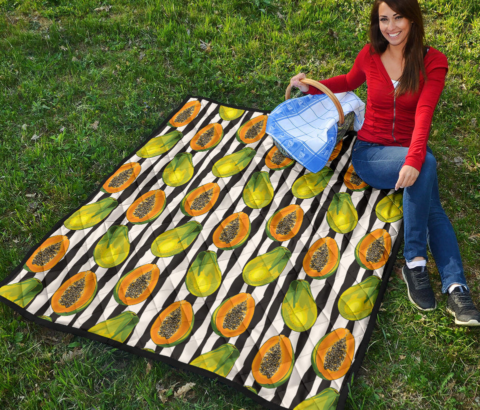 Papaya Design Pattern Premium Quilt