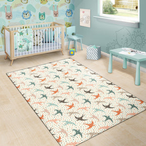 Swallow Pattern Print Design 02 Area Rug