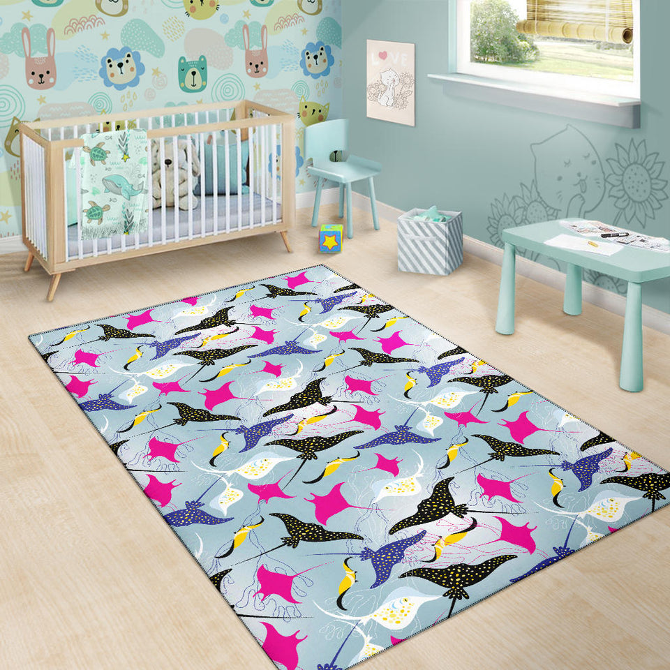 Stingray Pattern Print Design 01 Area Rug