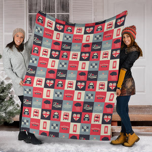British Pattern Print Design 05 Premium Blanket