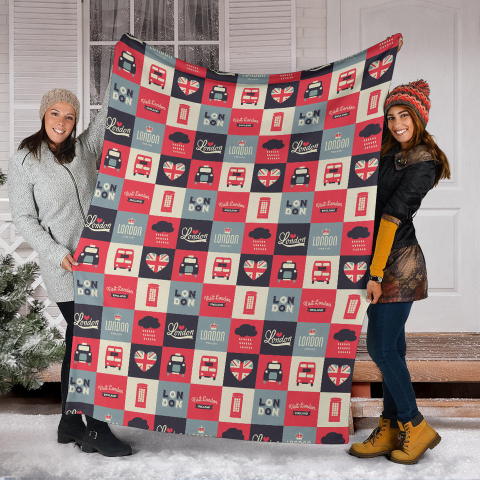 British Pattern Print Design 05 Premium Blanket