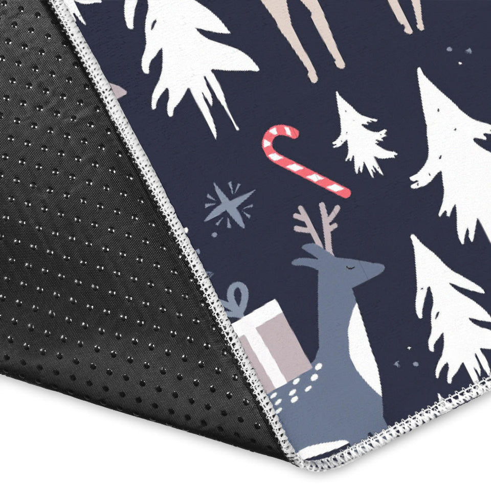 Deers Winter Christmas Pattern Area Rug