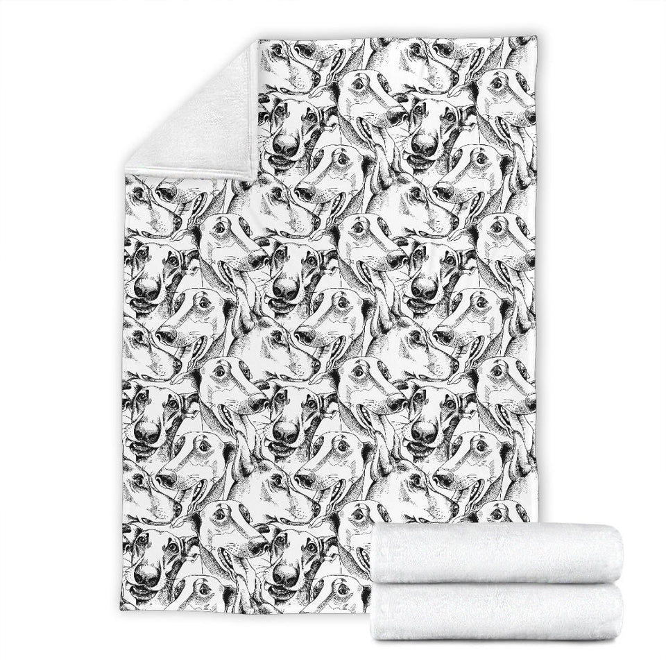 Greyhound Pattern Print Design 01 Premium Blanket