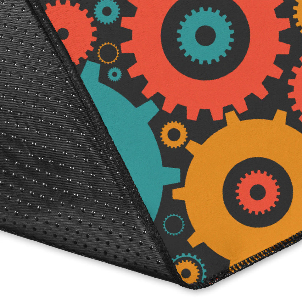 Gear Pattern Print Design 01 Area Rug