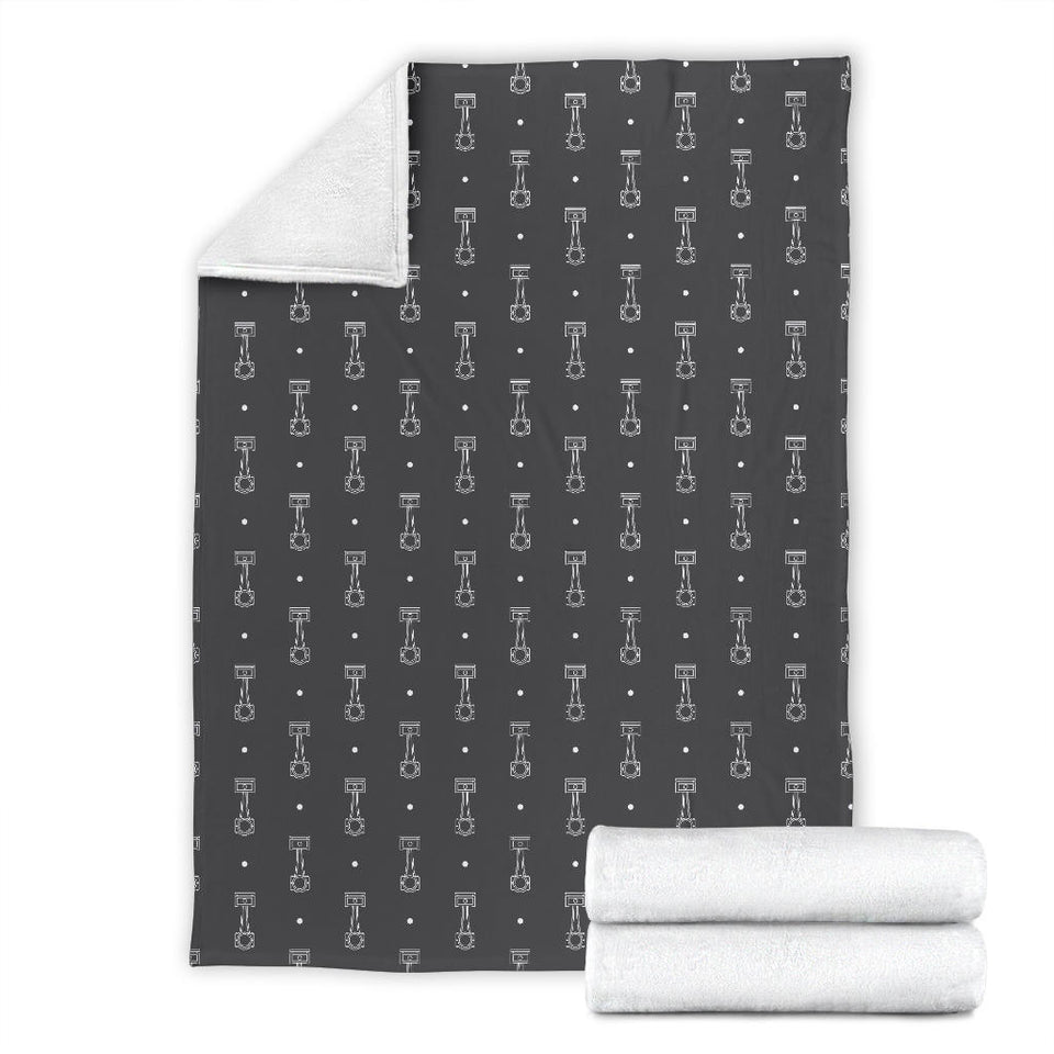 Engine Piston Black Background Pattern Print Design 02 Premium Blanket