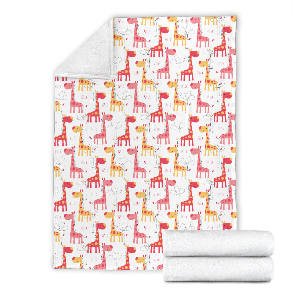 Giraffe Pattern Print Design 03 Premium Blanket