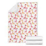 Giraffe Pattern Print Design 03 Premium Blanket