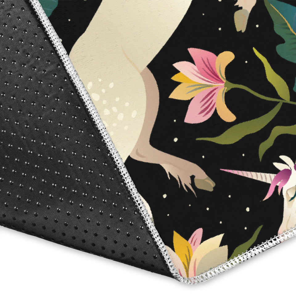 Unicorns Forest Background Area Rug