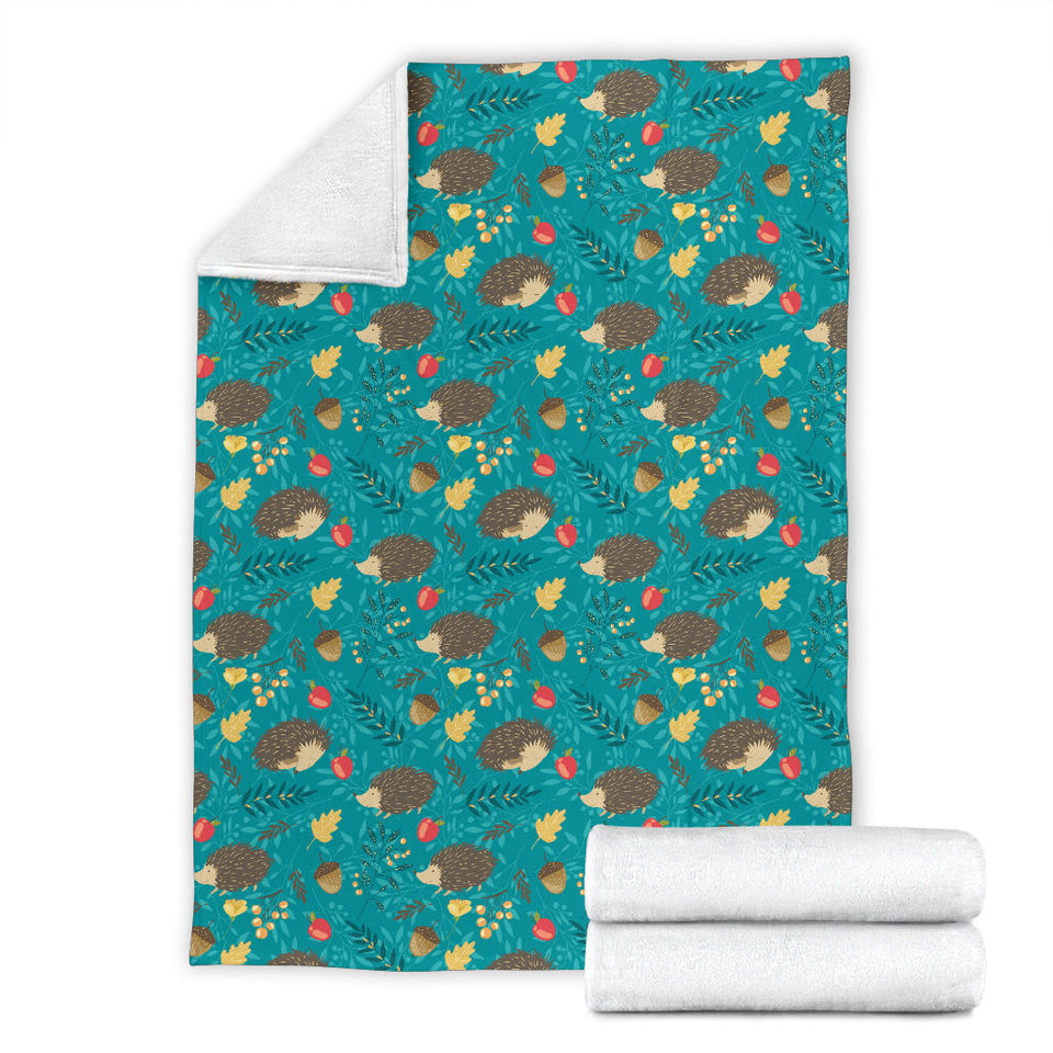 Hedgehog Pattern Print Design 01 Premium Blanket