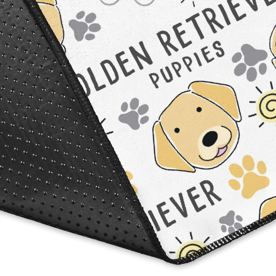 Golden Retriever Pattern Print Design 04 Area Rug