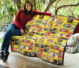 Camera Pattern Print Design 02 Premium Quilt