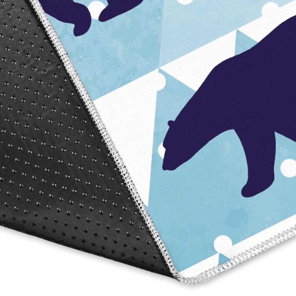 Polar Bear Winter Snow Pattern Area Rug