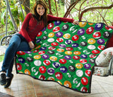 Billiard Ball Pattern Print Design 02 Premium Quilt