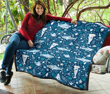 Cute Shark Pattern Premium Quilt