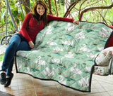 White Swan Lake Pattern Premium Quilt