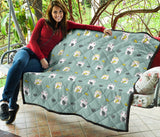 Cute Hamster Cheese Pattern Premium Quilt