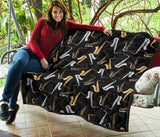 Saxophone Design Pattern Premium Quilt
