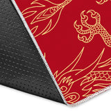 Gold Dragons Red Background Area Rug