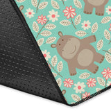 Hippopotamus Pattern Print Design 02 Area Rug
