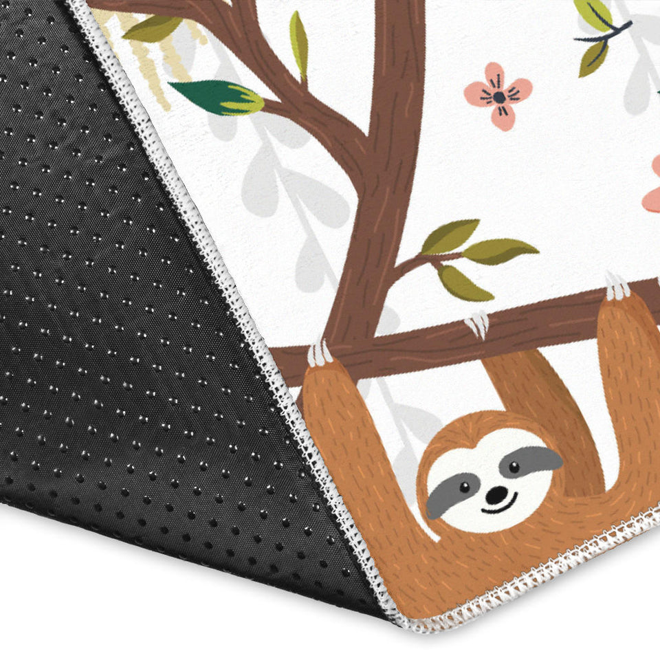 Sloths Hanging On The Tree Pattern Area Rug