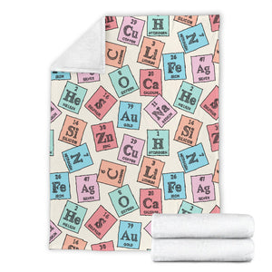 Chemistry Periodic Table Pattern Print Design 02 Premium Blanket