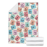 Chemistry Periodic Table Pattern Print Design 02 Premium Blanket