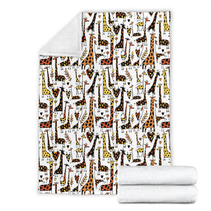 Giraffe Pattern Print Design 05 Premium Blanket